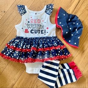 USA Patriotic Baby Girls Bundle Set